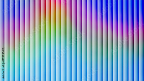 Abstract liquid glass gradient stripes background with vibrant multicolored pastel hues and subtle reflections vector