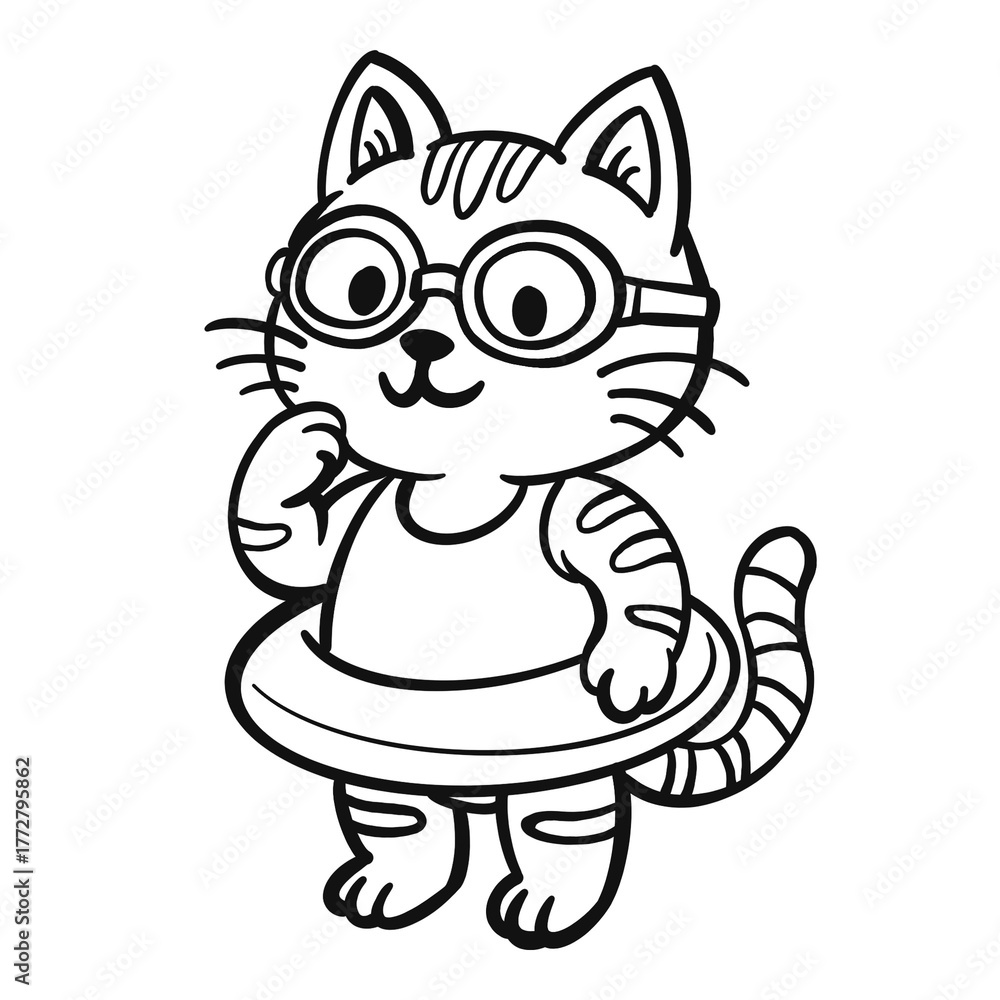 Obraz premium Swimming Cat