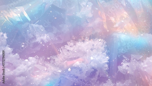 Background Texture of Aurora Cellophane with Rainbow Crystal Spectrum, ideal for UI backdrop