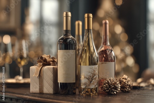 Elegant Christmas Wine Gift Set