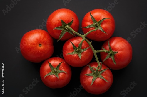 Top view of ripe red tomato...