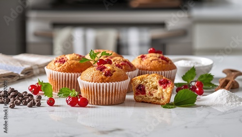 Fresh berry muffins with re...