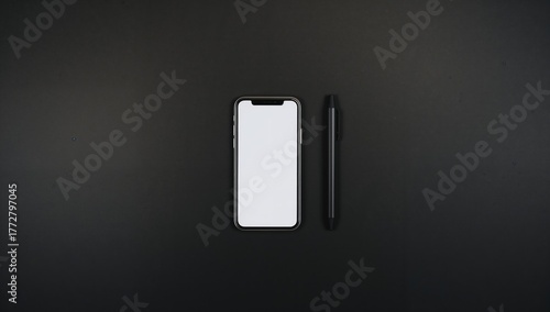 Flat lay of a mobile cellph...