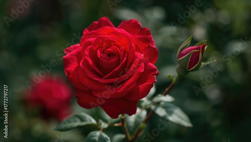 A single red rose shines br...