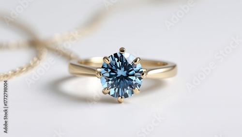 Gold ring featuring a blue ...