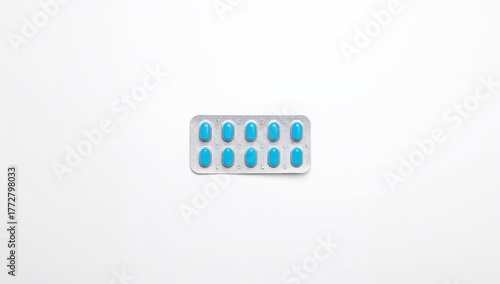 Blue capsules sealed in bli...