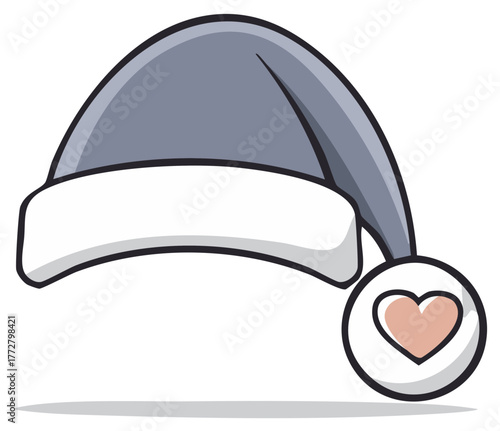Cartoon style nightcap with a heart symbol for sleep or love concepts