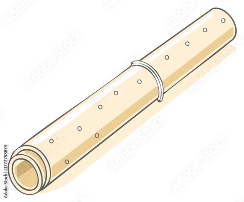 Perforated plastic pipe for underground drainage and irrigation systems vector illustration