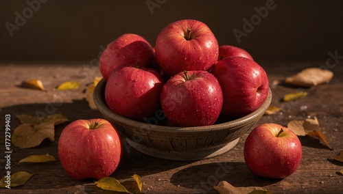 Ripe Scarlet Apples Resting...
