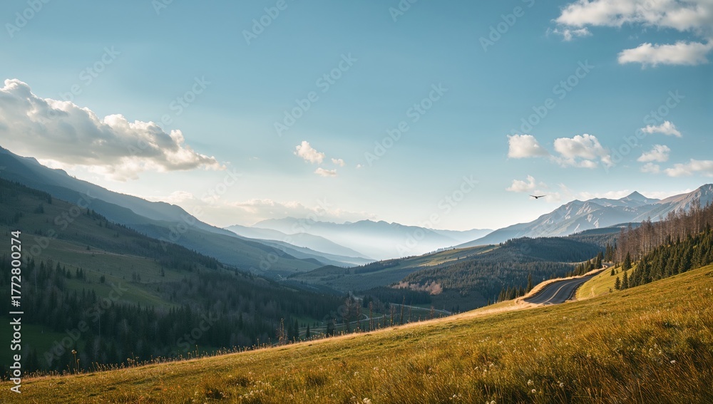 Obraz premium Mountain Paths and Slopes in a Remote Region