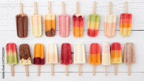 Assorted flavored ice cream...