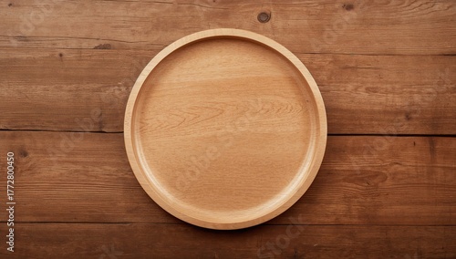 Circular wooden platter on ...