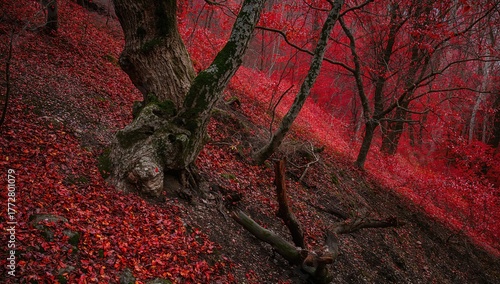 Autumn forest landscape sho...