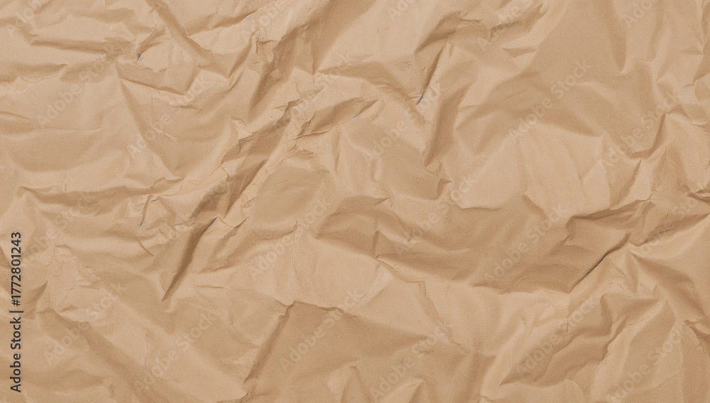 Obraz premium Brown crumpled packing paper backdrop, suitable for posters and banners