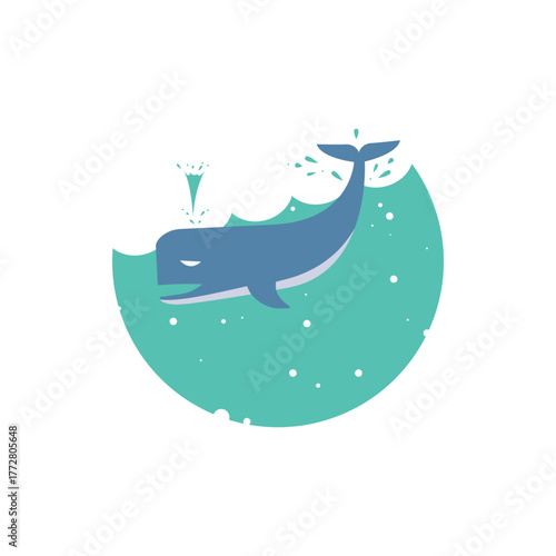 cute whale illustration
