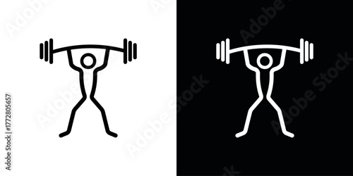 Weight lifting sport icon. Simple vector illustration for fitness and gym logo design