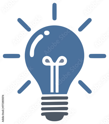 Iconic light bulb design symbolizing a creative concept or bright idea illustration