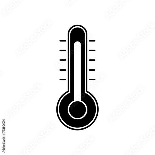 A simple thermometer icon on transparent background silhouette