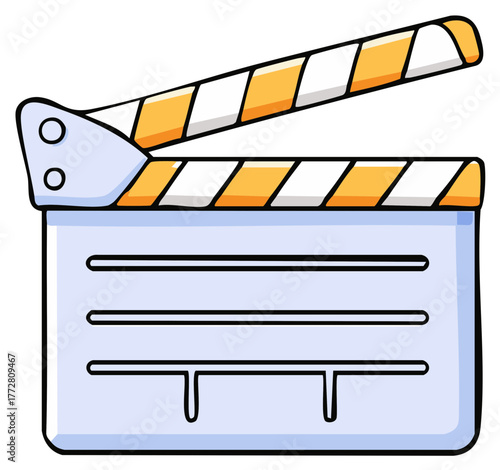 Simple Cartoon Clapperboard for Filmmaking and Production