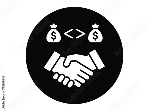 Seal the Deal with Confidence Two Business Partners Shake Hands on a Lucrative Agreement, Symbolizing Trust and Prosperity for Startups and Global Corporations in Finance and Investment