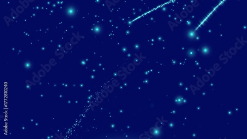 Blue stars background on sky and galaxy