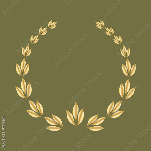 Golden flower  wreath vector.ai