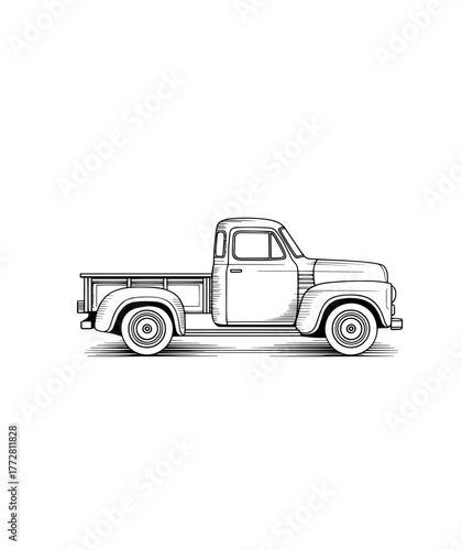 retro car isolated on white
