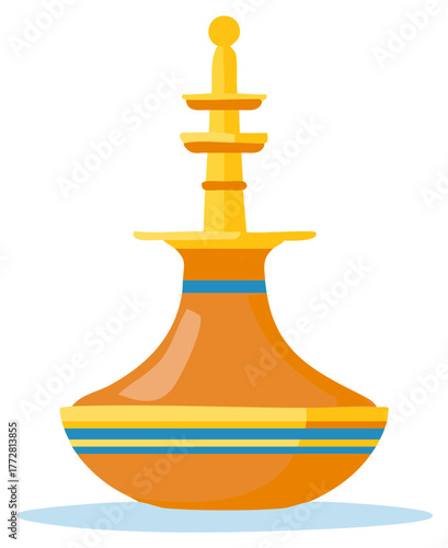 Decorative Ceramic Perfume Bottle with Ornate Top