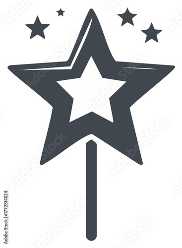 Enchanting Star Wand Conjuring Magic with Sparkling Celestial Design