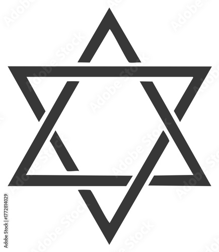 Star of David vector icon, a powerful religious symbol of Judaism and Jewish identity, for spiritual design.