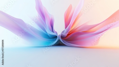Soft Flowing Fabric in Shades of Blue and Pink Creating an Elegant Abstract Background Design