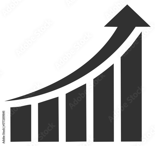 Upward Trending Arrow Chart, Growth and Progress Concept, Business Investment Symbol