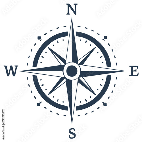 Wallpaper Mural Classic compass rose icon with cardinal directions north south east west Torontodigital.ca