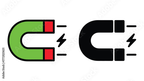 Magnet icon, a simple and modern design for science, physics, or attractionrelated projects, vector illustration