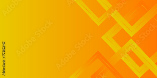 Abstract orange banner geometric shapes vector technology background.Orange yellow
 gradient geometric shape background with dynamic square lines. presentation, business report, card, banner, poster.