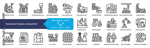 Line- Manufacturing and Industry Icon Collection