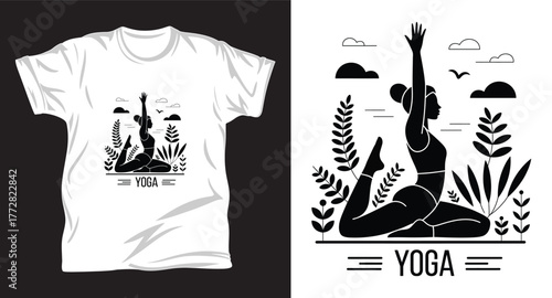 yoga graphic vector t shirt design print.