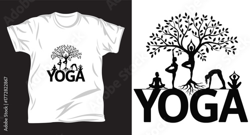yoga graphic vector t shirt design print.