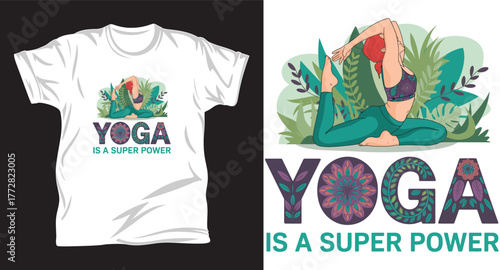 yoga graphic vector t shirt design print.