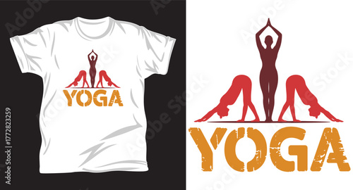 yoga graphic vector t shirt design print.
