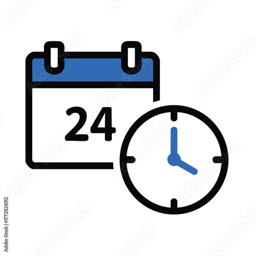 calendar and clock showing date and time concept.