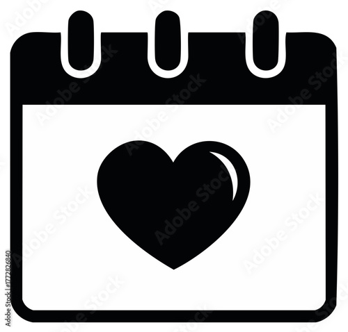 Calendar with Heart Icon