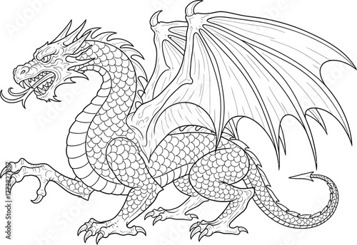 Dragon mythical creature fantasy beast legend monster reptile winged serpent fire