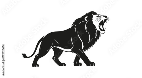 Roaring Lion Silhouette – Bold Symbol of Strength, Courage, and Leadership