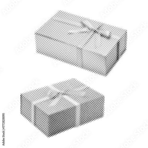 Halftone gift boxes,trendy collage elements