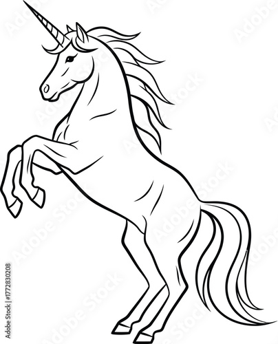 Unicorn horse mythical creature magic fantasy animal horn legend fairytale white drawing