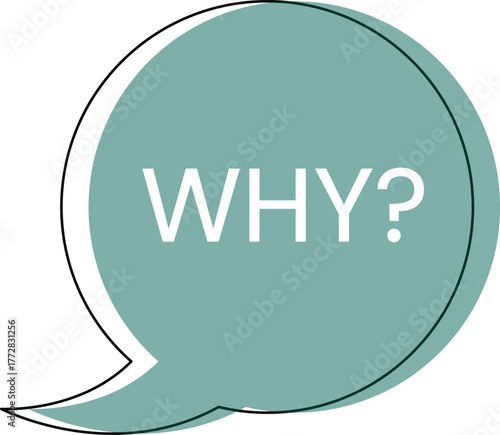 A thought-provoking question mark within a minimalist speech bubble, symbolizing curiosity, inquiry, and the universal need for understanding and explanation
