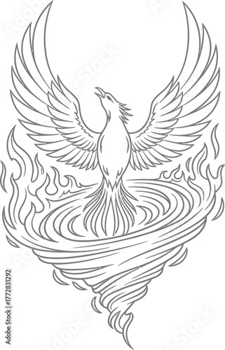 Phoenix bird fire rebirth mythology fantasy legend tattoo art design wings