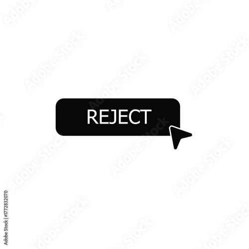 Reject Button Icon Simple Design for Declining or Refusing a Selection or Choice with the Arrow Indicator