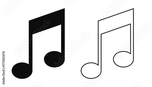 Music note icon, musical note symbols